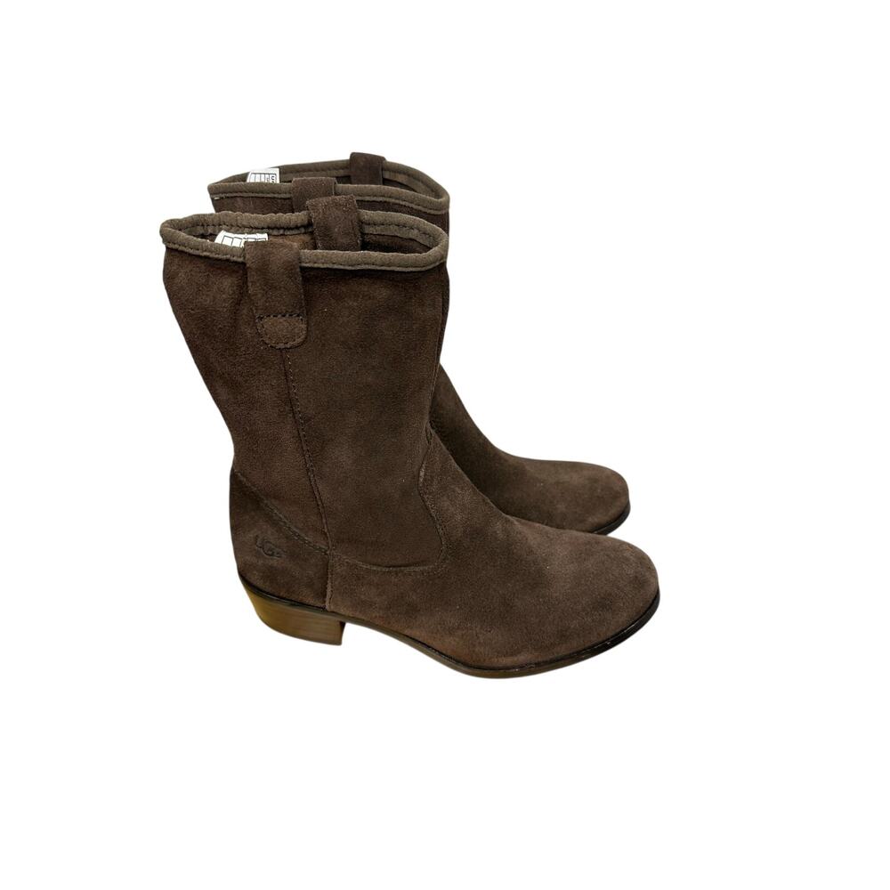 UGG Kids girls Briar Dark Brown Suede Winter Boots Size Youth 2 / EU 32